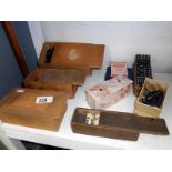 4 wood chess sets, 3 domino sets inc.