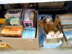 A box of collectors dolls and bears