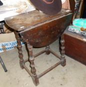 Small oak gateleg table