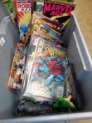Collection of comics including Spiderman etc and Star Wars figures and magazines