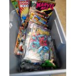 Collection of comics including Spiderman etc and Star Wars figures and magazines