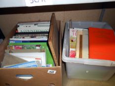 2 boxes of books including sketch books, art,