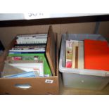 2 boxes of books including sketch books, art,