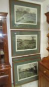 4 large framed and glazed Foxhunting prints image 60cm x 40cm