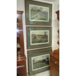 4 large framed and glazed Foxhunting prints image 60cm x 40cm