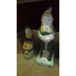 2 vintage garden gnomes