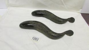 A pair of Chinese bronze fish approx.