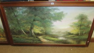 A large framed oil on canvas