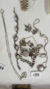 A mixed lot of jewellery including silver