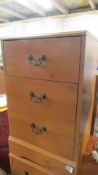 A pine 3 drawer bedside chest