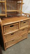 A 2 over 3 wicker bathroom chest