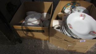 2 boxes of china including part dinner set