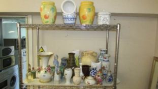 2 shelves of assorted ceramics