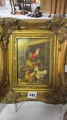 A gilt framed poultry scene