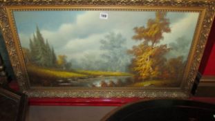 A gilt framed oil on canvas