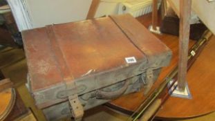 An old leather suitcase