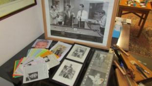 A mixed lot of celebrity framed prints etc including The Rat Pack