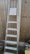 An aluminium step ladder