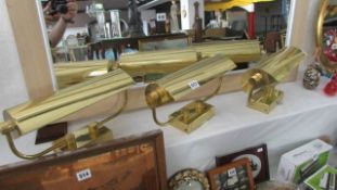 3 brass picture lights