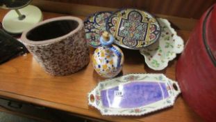 A mixed lot of pottery etc