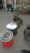 A quantity of coal buckets, fire irons etc