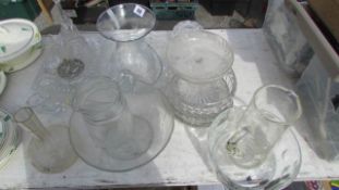 A quantity of glass ware including jugs, bowls etc