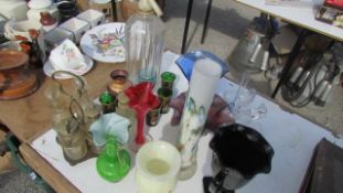 A mixed lot of good old glassware including cruet set