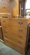A pine 5 drawer chest