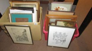 2 boxes of assorted pictures