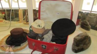 A mixed lot of hats including French beret