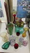 A mixed lot of coloured glass