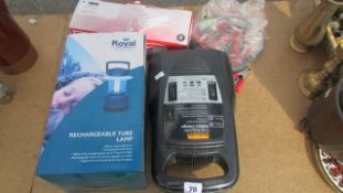 A battery charger, foot pump etc