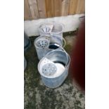 3 galvanised wash buckets