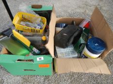 2 boxes of tools and plumbing stock
