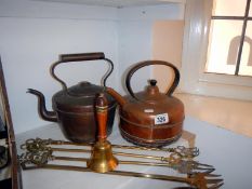 2 copper kettles etc.