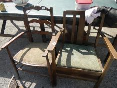 2 old carver chairs