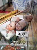 Old Victorian doll heads