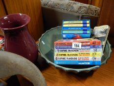 A large art bowl, Vase & books etc