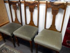3 old Edwardian chairs