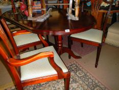 A good mahogany draw leaf table & 6 chairs