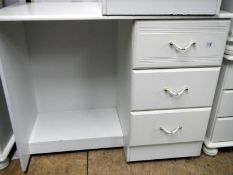 A white 3 drawer dressing table