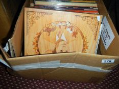 A box of LP records