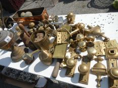 A large quantity of brassware