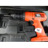 A Black and Decker cordless drill (working)