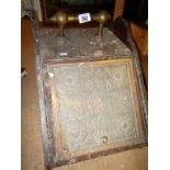 A Victorian coal box with brass front