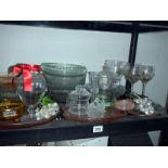 A shelf of good glassware