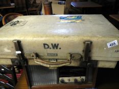 An old pig skin suitcase