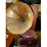 A horn gramaphone A/F