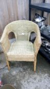 A wicker chair`