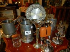 A large quantity of silver plate and pewter